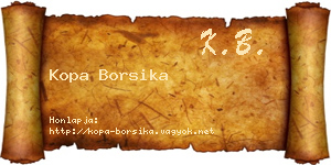 Kopa Borsika névjegykártya
